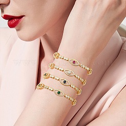 Horse Eye Cubic Zirconia Slider Bracelet&nbsp;BJEW-SZ0002-08D