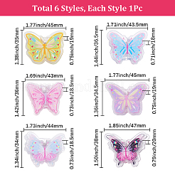 6Pcs 6 Styles Acrylic Binder Paper Clips&nbsp;AJEW-SP0004-43