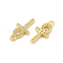 Cross Shape Rack Plating Brass Micro Pave Cubic Zirconia Pendants Charms&nbsp;KK-S396-07D
