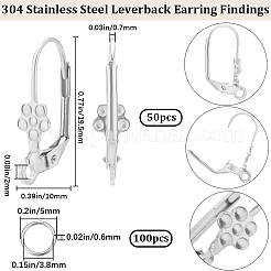 50Pcs 304 Stainless Steel Leverback Earring Findings&nbsp;DIY-BBC0001-59