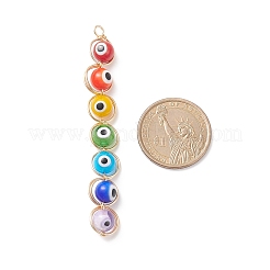 Wire Wrapped Handmade Evil Eye Lampwork Pendants&nbsp;PALLOY-JF01930