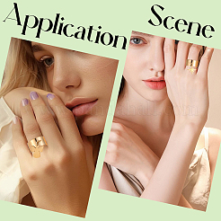 8Pcs 304 Stainless Steel Open Cuff Finger Ring&nbsp;RJEW-SC00005
