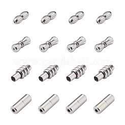 16Sets 4 Style 304 Stainless Steel Screw Clasps&nbsp;STAS-FW0001-08P