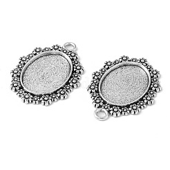 Vintage Tibetan Style Alloy Flower Pendant Cabochon Bezel Settings&nbsp;X-TIBEP-O006-03AS
