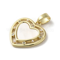 Brass Pave Shell Pendants&nbsp;KK-I708-15C-G