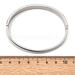 304 Stainless Steel Tartan Textured Hinged Cuff Bangles for Women&nbsp;SA-CBAC920-10P