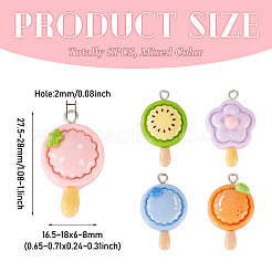 8Pcs Opaque Resin Pendants&nbsp;CRES-TA0001-70