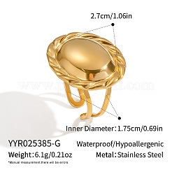 304 Stainless Steel Adjustable Open Cuff Rings for Women&nbsp;EY8855-1