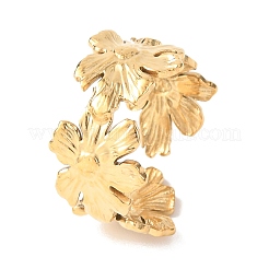304 Stainless Steel Open Cuff Rings for Women&nbsp;RJEW-K309-37A-G