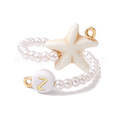 Synthetic Turquoise Adjustable Open Cuff Ring&nbsp;RJEW-JR00883
