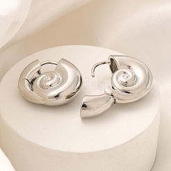 Rack Plating Spiral Shell Brass Hoop Earrings&nbsp;EJEW-H143-22P
