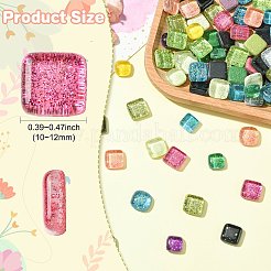 180Pcs 12 Colors Glitter Glass Cabochons&nbsp;DIY-CJ0003-09