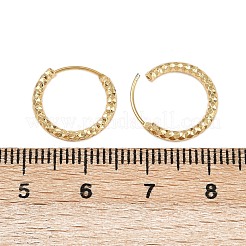 Brass Textured Hoop Earrings&nbsp;LS-EJEW-F378-03B-G