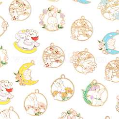 30Pcs 15 Styles Alloy Enamel Pendants&nbsp;ENAM-FS0003-64