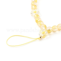 Frosted Round Spray Painted Glass Beaded Mobile Straps&nbsp;HJEW-JM00467-04
