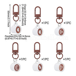 5Pcs 5 Styles Resin Pendant Decorations&nbsp;HJEW-TADJ0001-09
