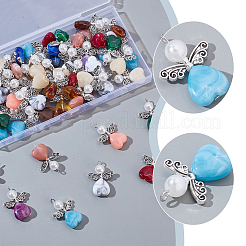 60Pcs Two Tone Acrylic Charms&nbsp;PALLOY-AR00040