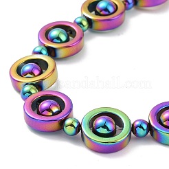 Synthetic Hematite & Brass Column Beaded Necklace with Magnetic Clasps&nbsp;NJEW-G047-01D
