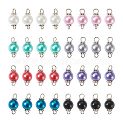 100Pcs 8 Colors Glass Pearl Round Bead Connector Charms&nbsp;FIND-YS0001-21