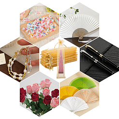 100Pcs Organza Drawstring Bags for Chinese Fan&nbsp;OP-GF0001-02B