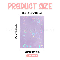 50Pcs PP Heart Pattern Laser Card Film&nbsp;AJEW-TADJ0001-27E