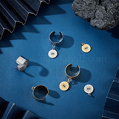 DIY Evil Eye Charm Open Cuff Ring Making Kit&nbsp;DIY-UN0050-34
