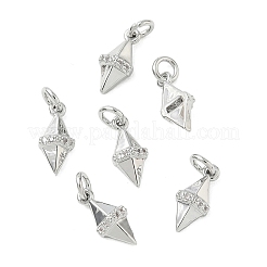 SHEGRACE Brass Micro Pave Clear Cubic Zirconia Pendants&nbsp;XGRQ3D851-485P