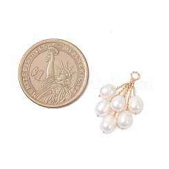 Natural Cultured Freshwater Pearl Rice Beaded Grape Pendants&nbsp;PALLOY-TA00337