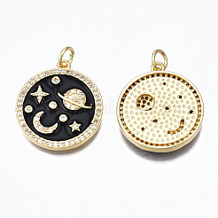 Brass Micro Pave Clear Cubic Zirconia Pendants&nbsp;ZIRC-N039-134-NF