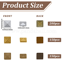 500Pcs 3 Colors Brass Hotfix Iron On Rivets&nbsp;KK-SP0002-60