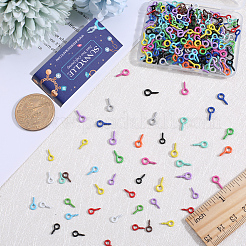 500Pcs 20 Style Spray Painted Iron Screw Eye Pin Peg Bails&nbsp;IFIN-SC0001-48
