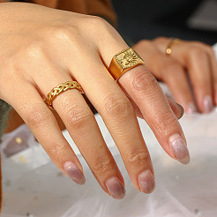 316L Surgical Stainless Steel Finger Rings&nbsp;WG8BDB4-02