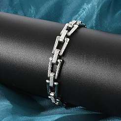 304 Stainless Steel Trapezoid Link Chain Bracelets for Women Men&nbsp;BJEW-F488-68P