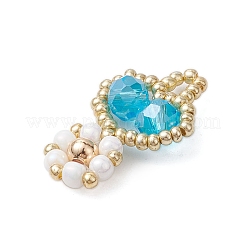 Seed Beads Beaded Charms&nbsp;PALLOY-MZ00312-02