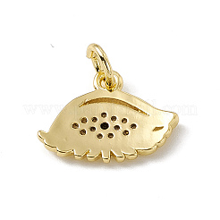 Brass Micro Pave Cubic Zirconia Charms&nbsp;ZIRC-F132-26G
