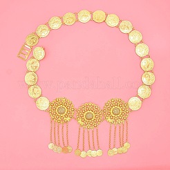 Alloy Crystal Rhinestone Coin Link Hollow Flower Tassel Waist Body Chains for Women&nbsp;FS-WGEDFED-01