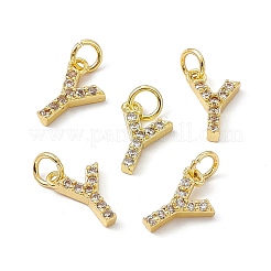 Real 18K Gold Plated Brass Micro Pave Clear Cubic Zirconia Charms&nbsp;KK-E068-VB452-Y