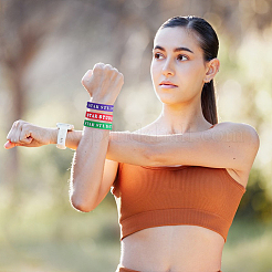 40Pcs 10 Colors Word Star Student Silicone Cord Bracelets Set Wristband&nbsp;BJEW-GF0001-13
