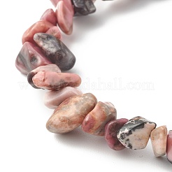 Chip Natural Rhodonite Stretch Beaded Bracelets for Kids&nbsp;BJEW-JB06305-04
