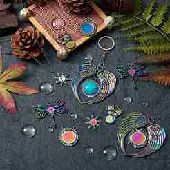 DIY Rainbow Color Pendant Making Kit&nbsp;DIY-SZ0007-58