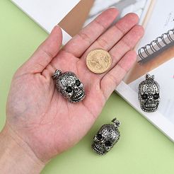 Retro Men's Halloween Jewelry 304 Stainless Steel Big Skull Pendants&nbsp;STAS-O044-40