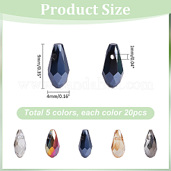 100pcs 5 colors Electroplate Glass Beads&nbsp;EGLA-PH0001-49