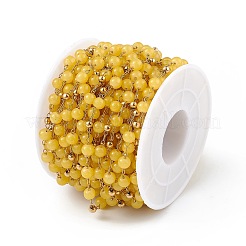 Dyed Natural Jade Round Beaded Chain&nbsp;CHS-C006-01I