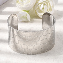 316L Surgical Stainless Steel Cuff Bangles&nbsp;BJEW-D454-01A-P