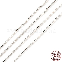 Anti-Tarnish Rhodium Plated 925 Sterling Silver Oval Ball Chains&nbsp;STER-F052-02P