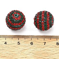Stripe Pattern Polymer Clay Rhinestone Beads&nbsp;CLAY-NH0001-01