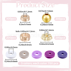 3500Pcs 5 Colors Handmade Polymer Clay Beads&nbsp;CLAY-PA0001-25A