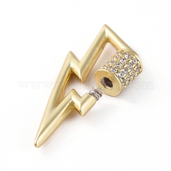 Lightning Brass Micro Pave Cubic Zirconia Screw Carabiner Lock Charms&nbsp;ZIRC-G160-61G