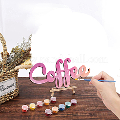 Word Coffee Laser Cut Unfinished Basswood Wall Decoration&nbsp;WOOD-WH0113-100