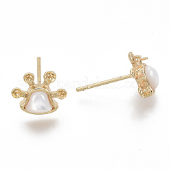 Brass Earring Findings&nbsp;KK-S356-048G-NF